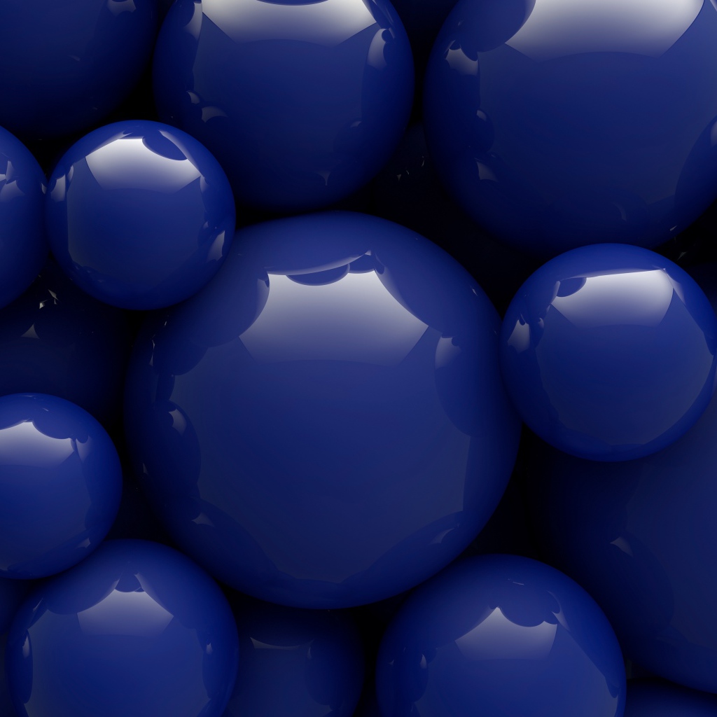 Синие шары разной формы 3д графика