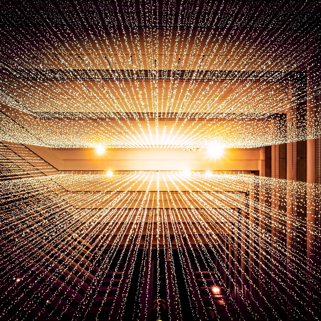 Яркие светящиеся линии, 3д графика