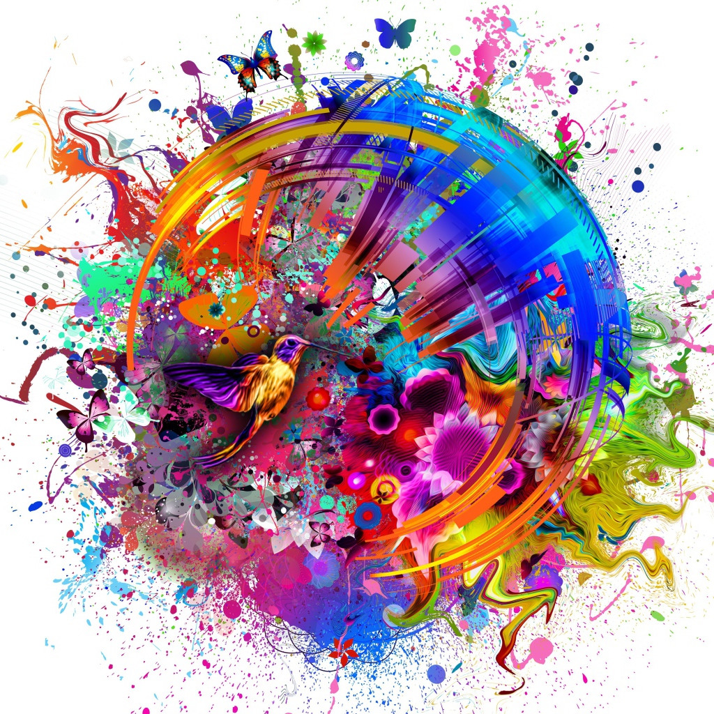 Фантастический рисунок 3д графика на белом фоне 