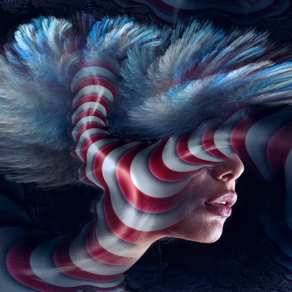 Женское лицо в абстрактной графике