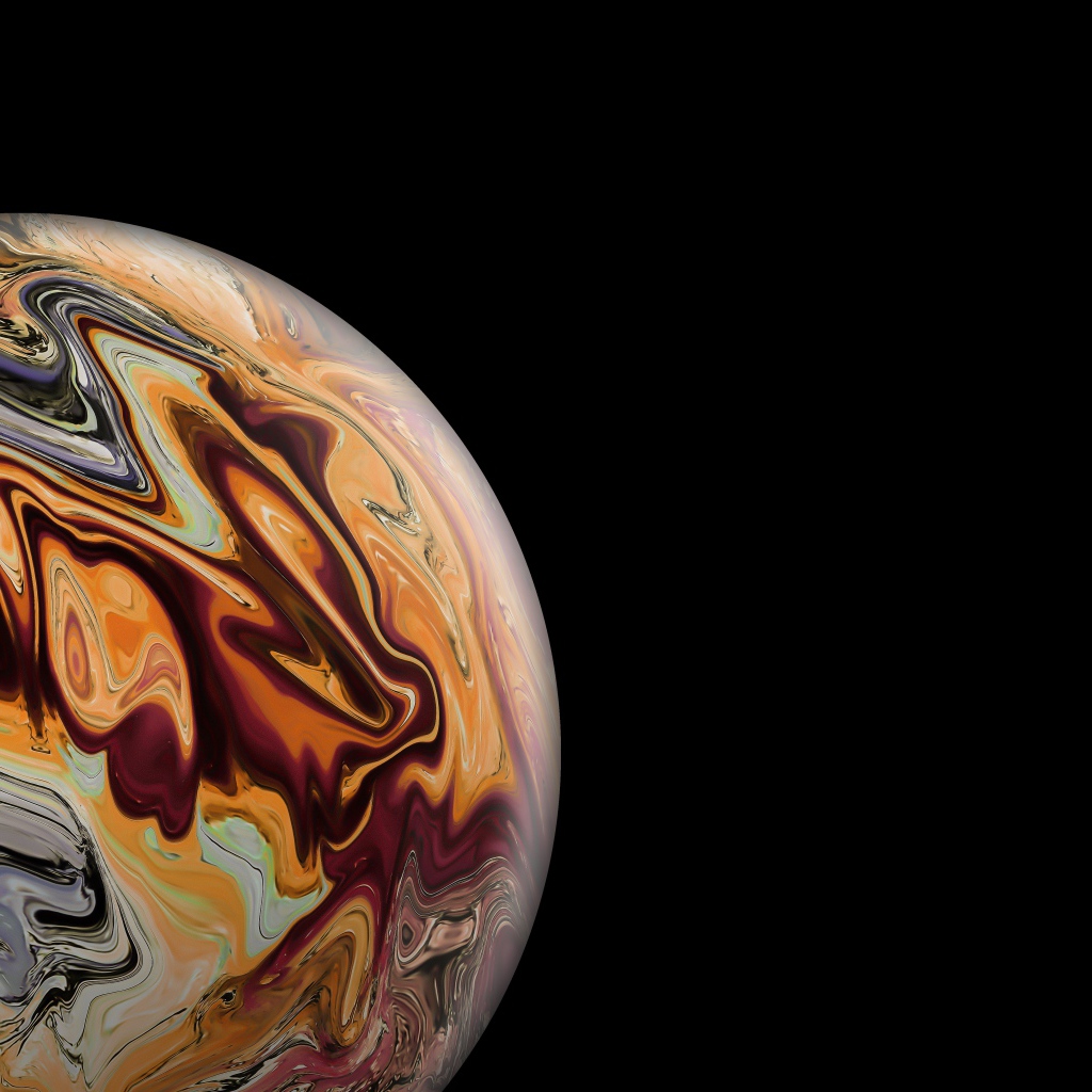 Разноцветный 3д шар на черном фоне