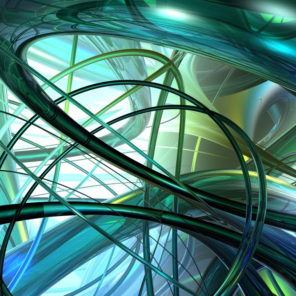 Разноцветные витые линии, 3д графика