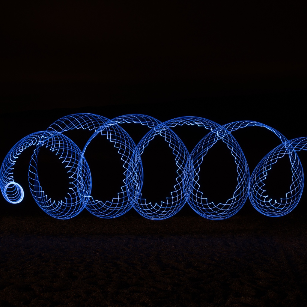 Неоновая спираль, 3д графика 