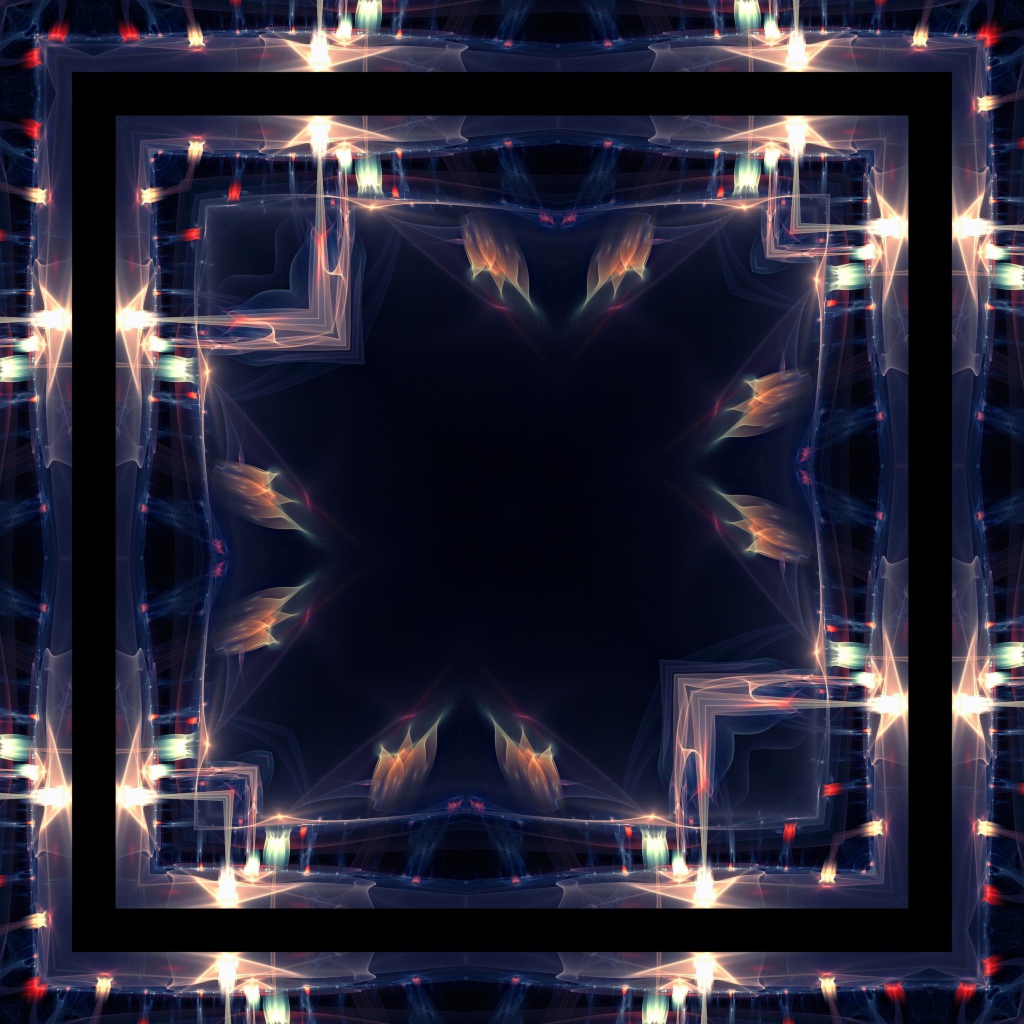 Квадрат с яркими волнами, 3д графика