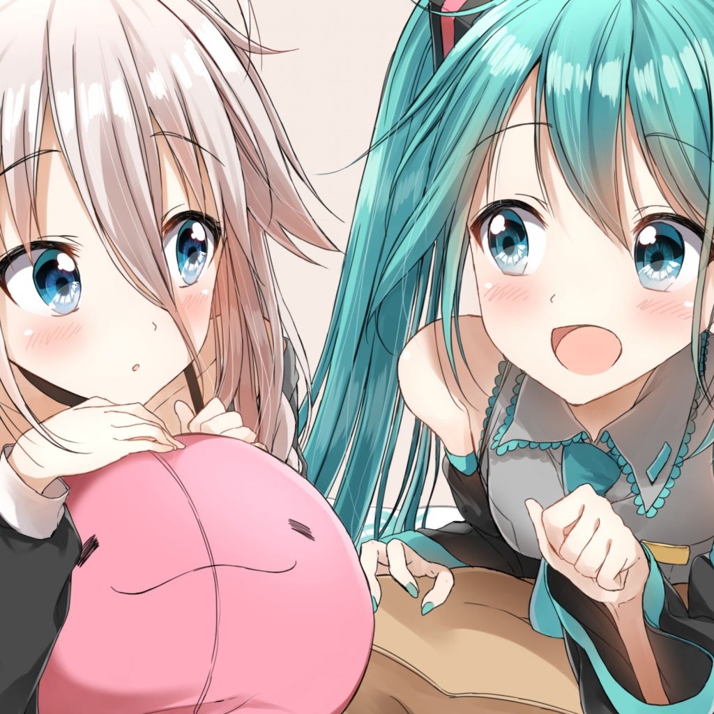 Two anime girls are talking  