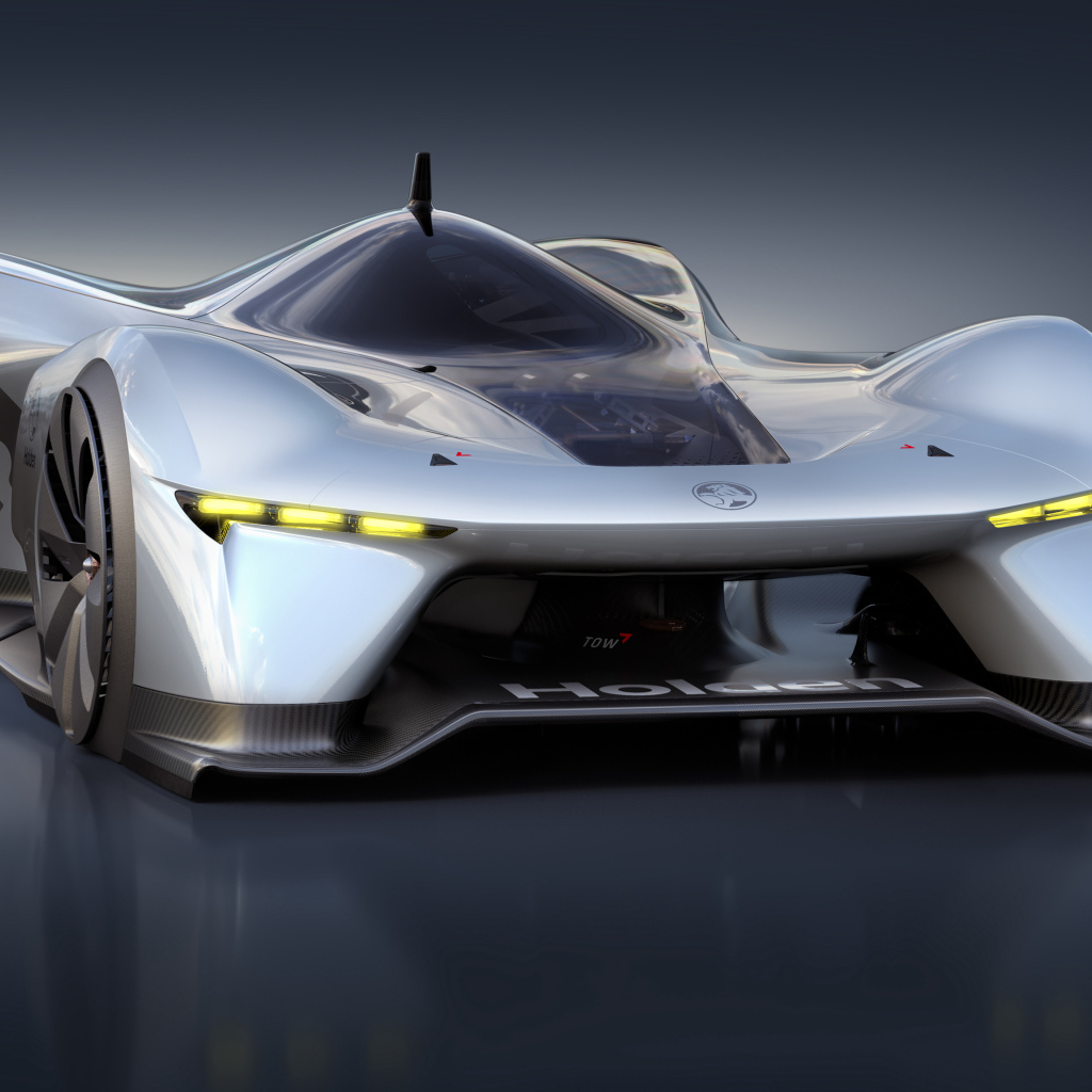 Футуристический автомобиль Holden Time Attack Concept на сером фоне