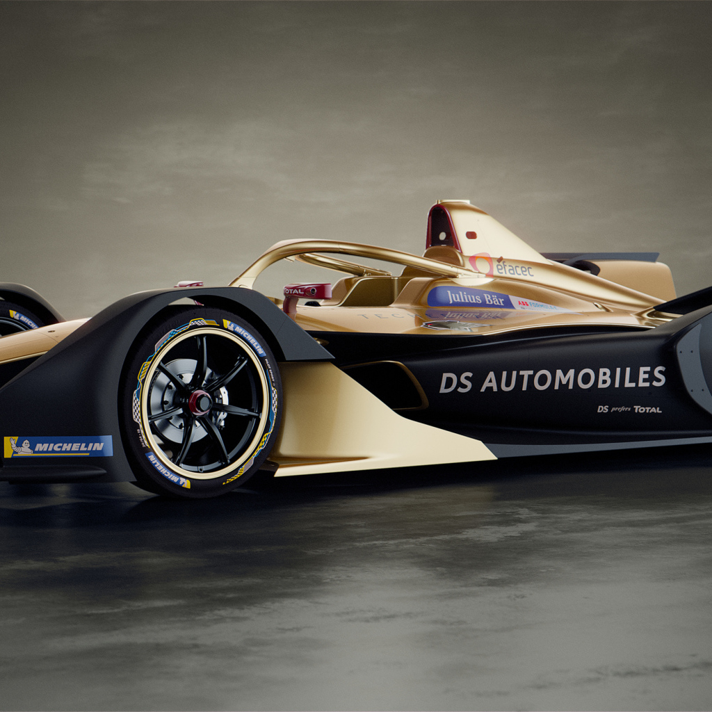 Гоночный автомобиль DS E-Tense FE 19 вид сбоку