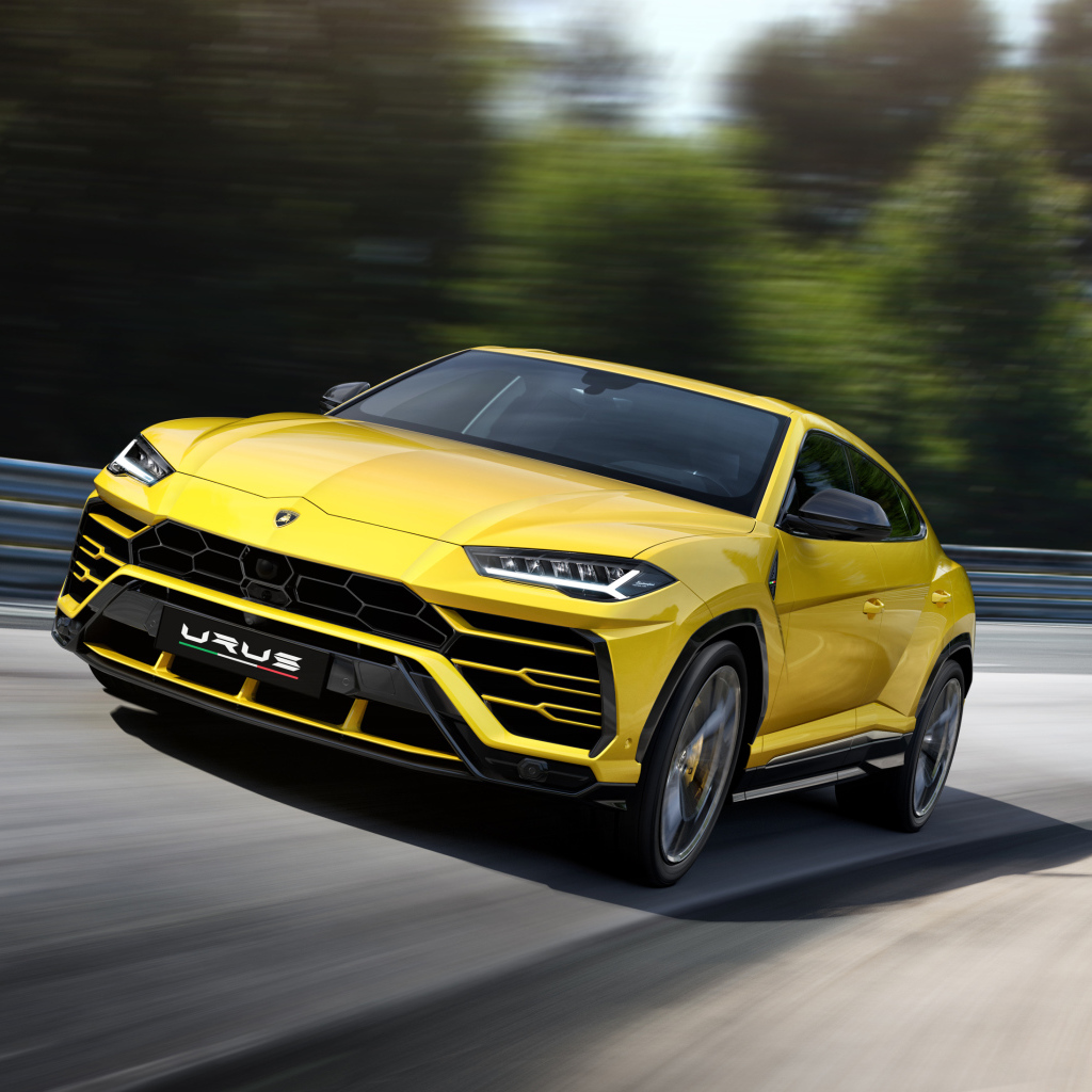 Желтый внедорожник  Lamborghini Urus, 2018