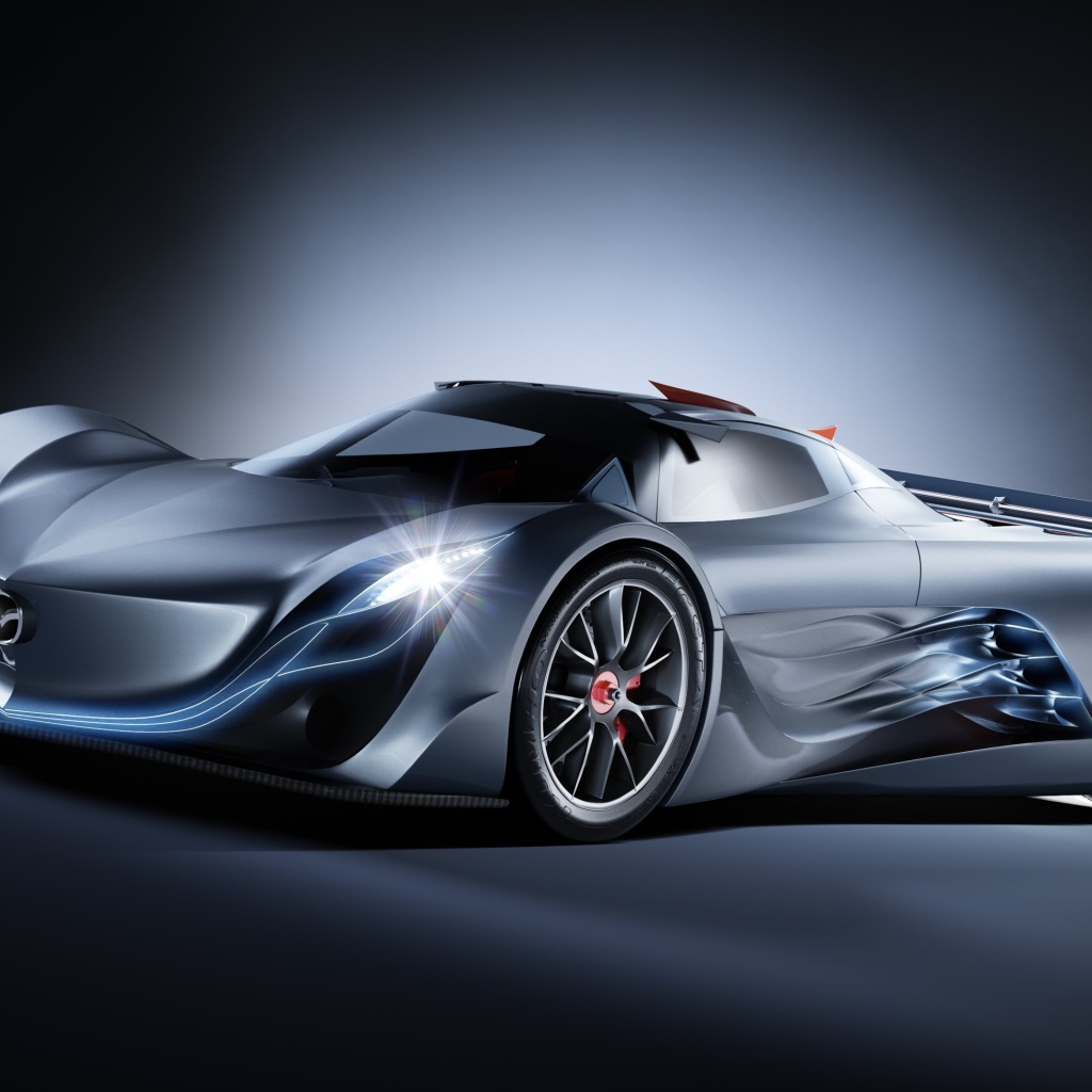 Спортивный автомобиль Mazda Furai на сером фоне