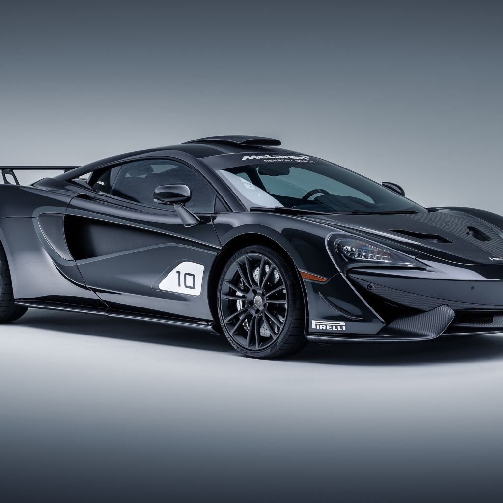 Черный гоночный автомобиль McLaren MSO X, 2018
