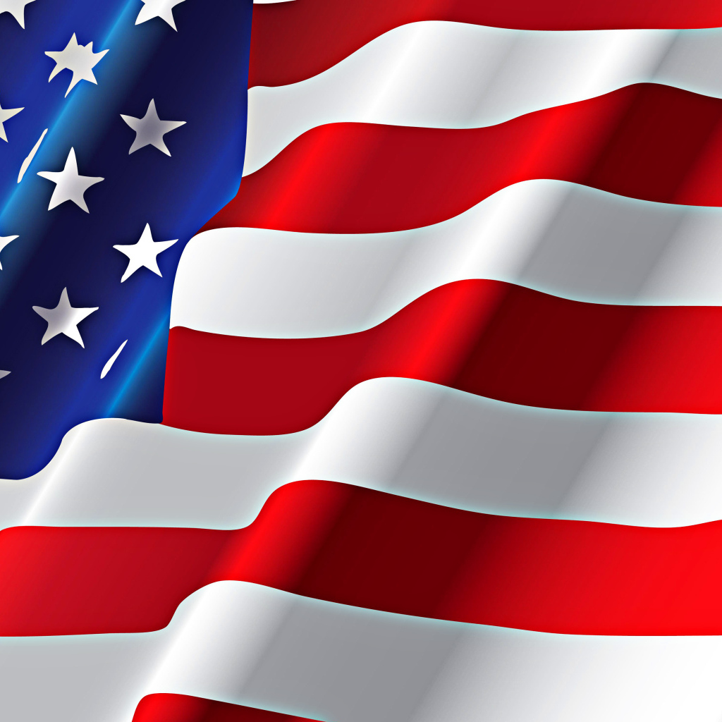 Американский флаг развевается 