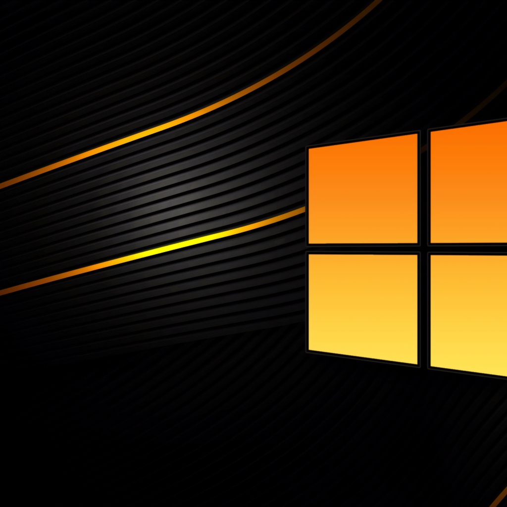 Логотип Windows 10 на черном фоне