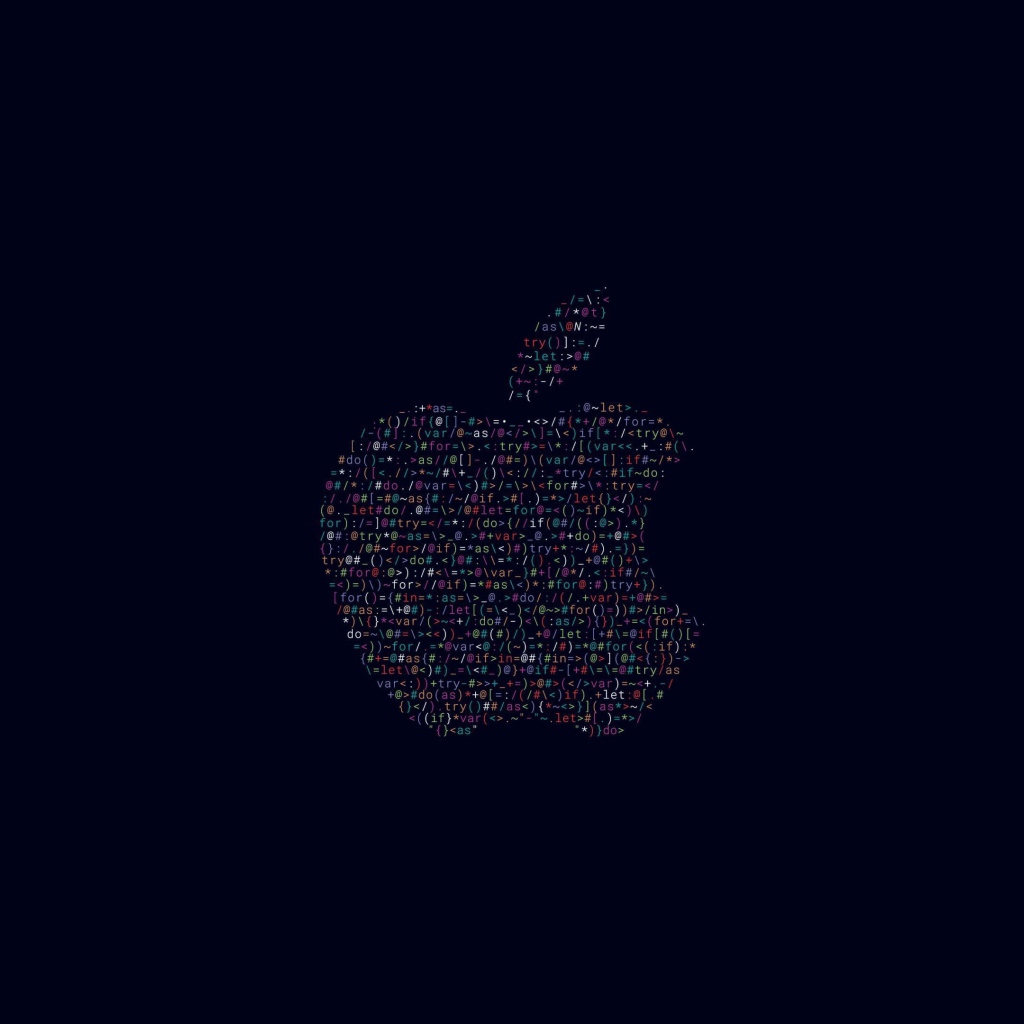 Логотип  Apple на черном фоне