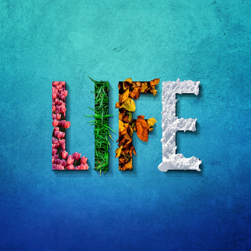 Надпись LIFE на голубом фоне