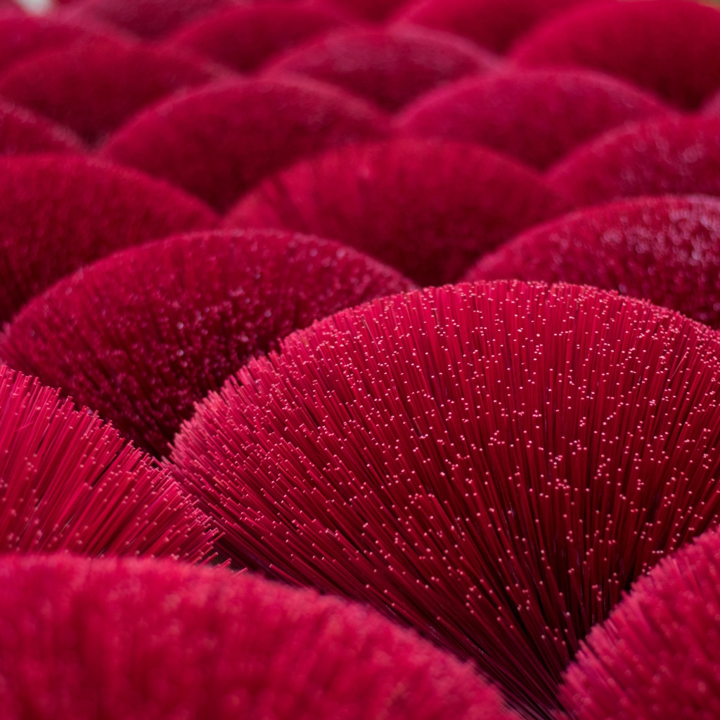 Красные оптоволоконные светильники, декор