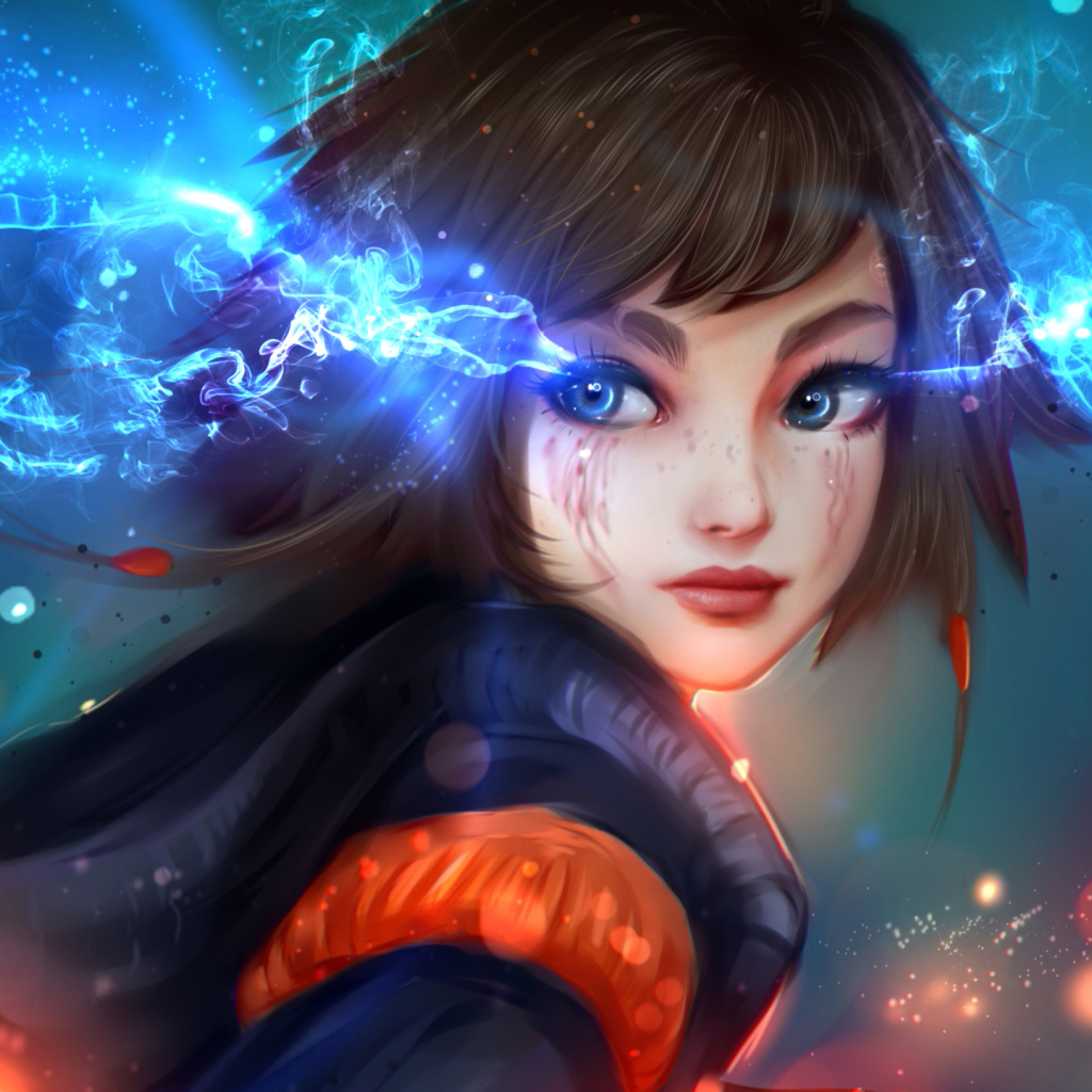 Фантастическая голубоглазая девушка аниме 