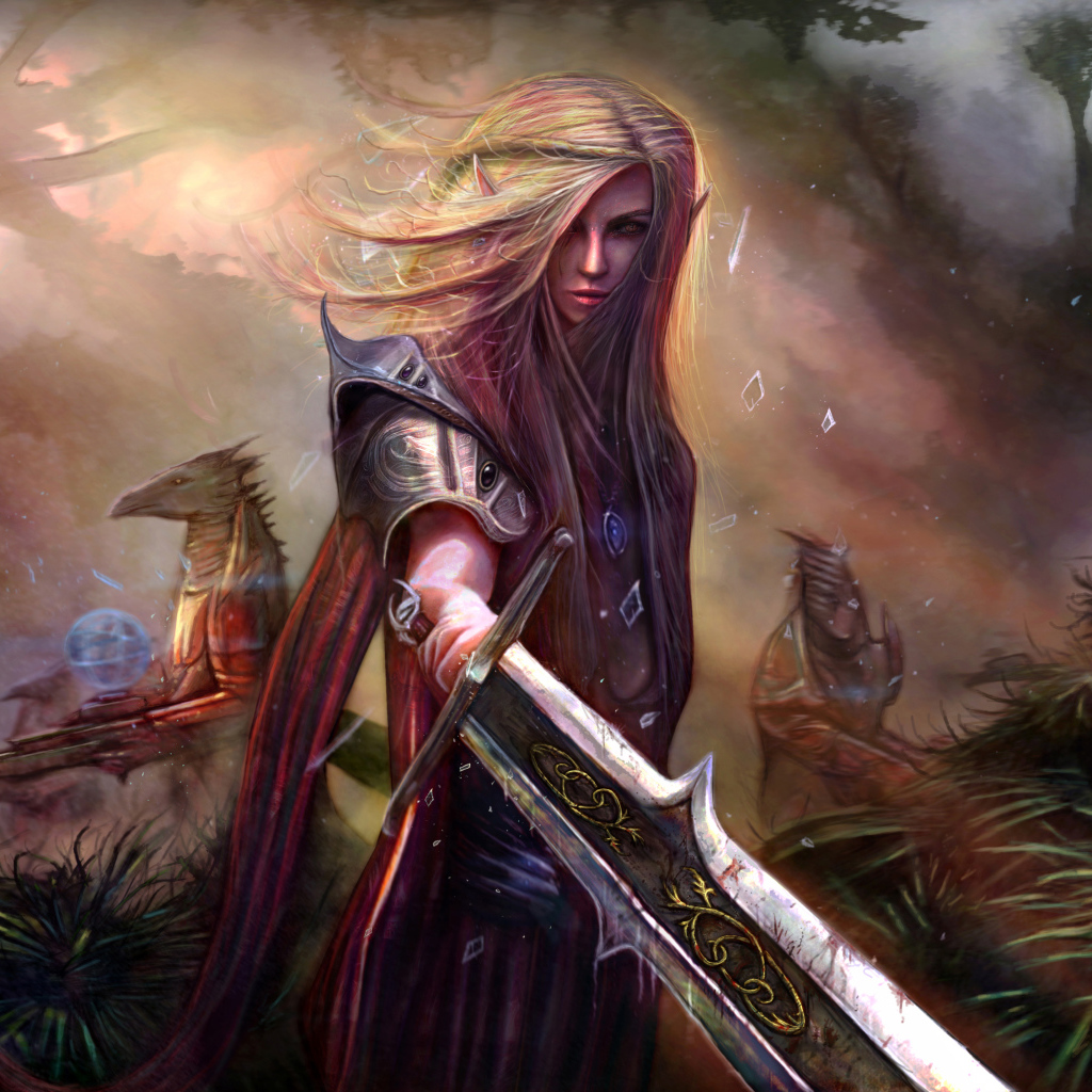 Женщина воин с мечом, фэнтези