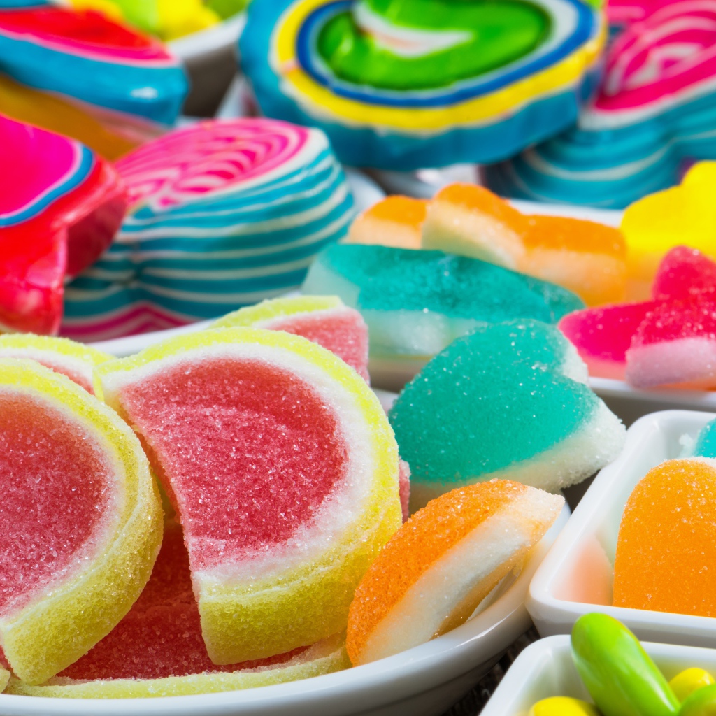 Аппетитные разноцветные мармеладные сладости
