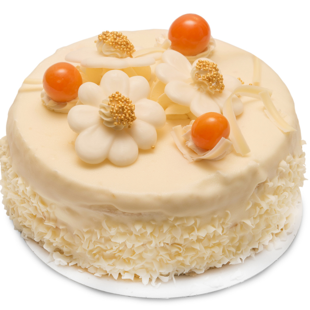 Красивый праздничный торт с белым шоколадом