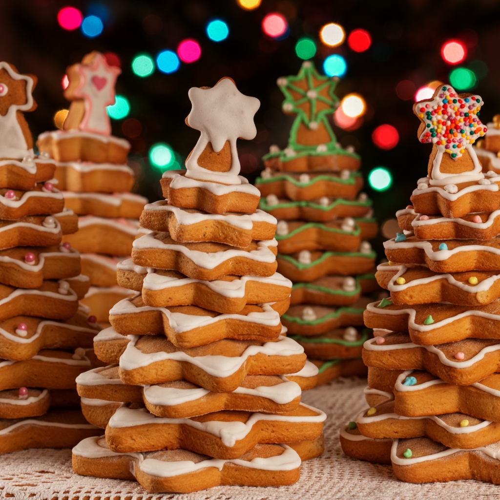 Новогоднее аппетитное  печенье елочка 