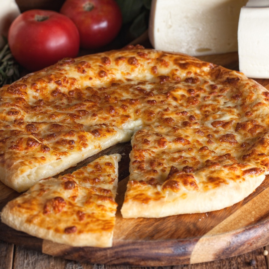 Пицца с сыром на разделочной доске