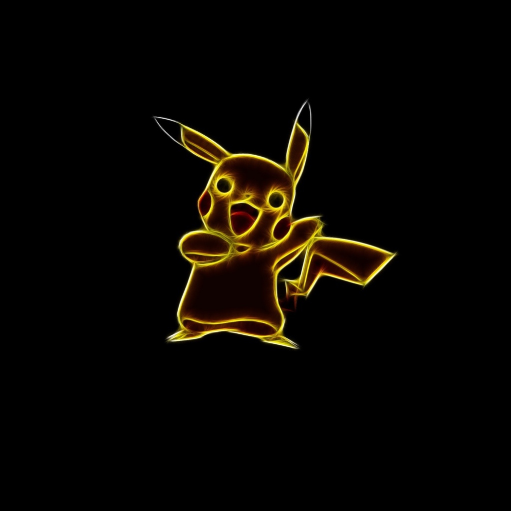 Покемон Пикачу на черном фоне