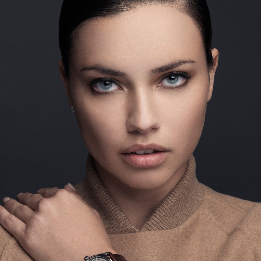 Бразильская супермодель Адриана Лима фото на сером фоне