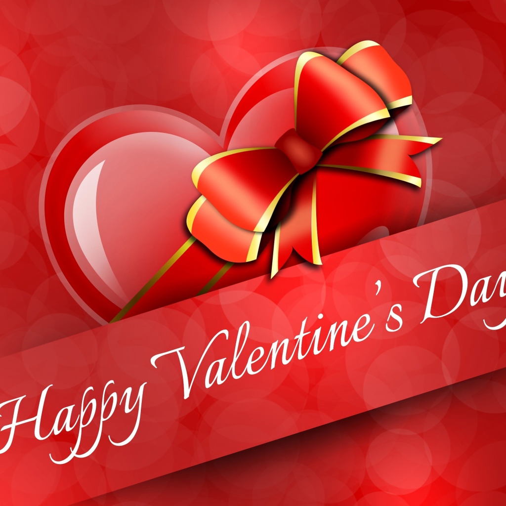 Открытка на красном фоне на День Святого Валентина