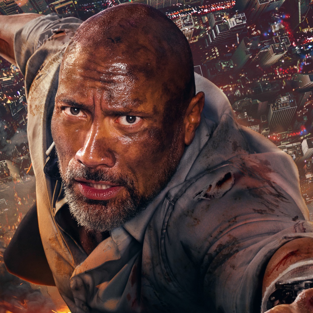 Актер Дуэйн Джонсон в новом фильме Небоскрёб, 2018