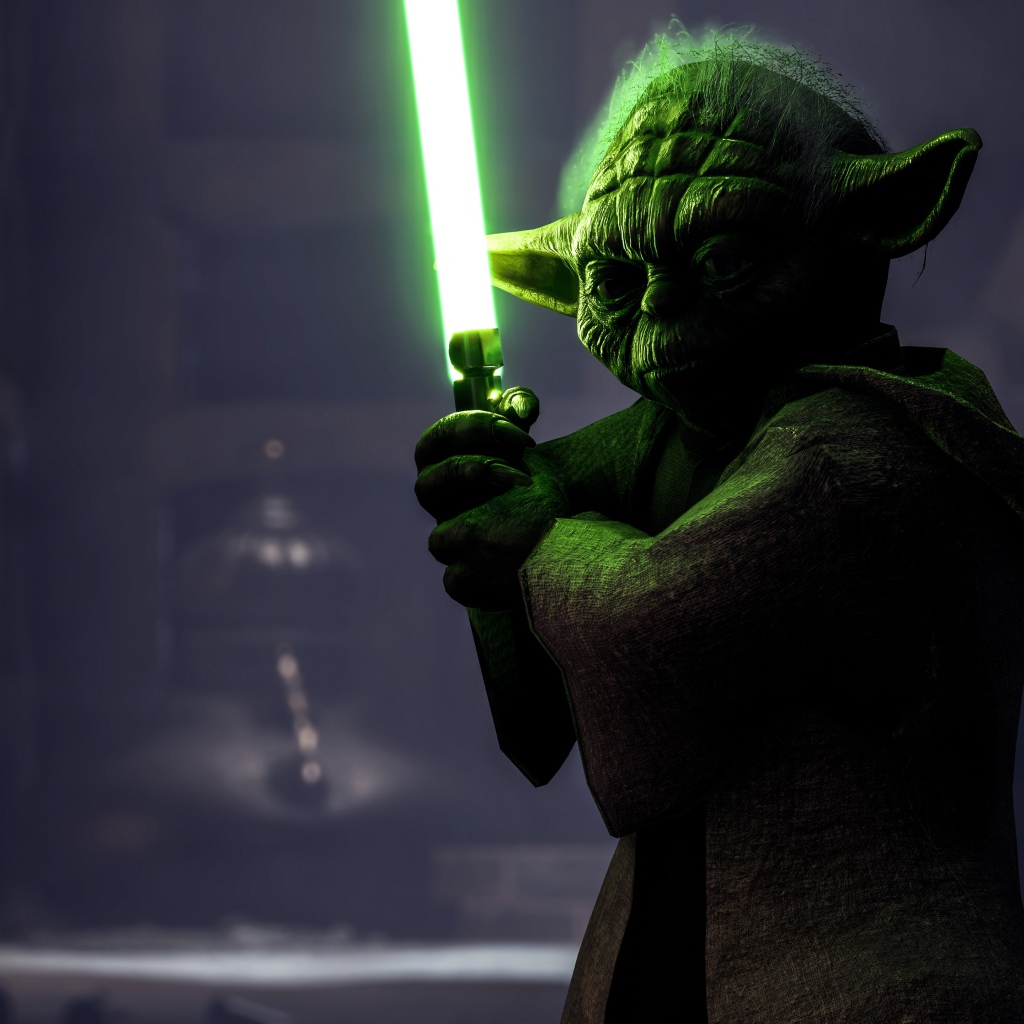 Мастер Йода с лазерным мечом