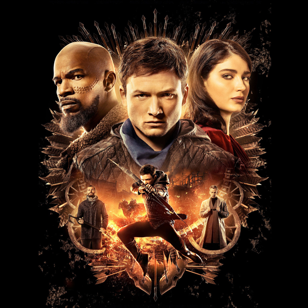 Постер фильма Робин Гуд. Начало на черном фоне