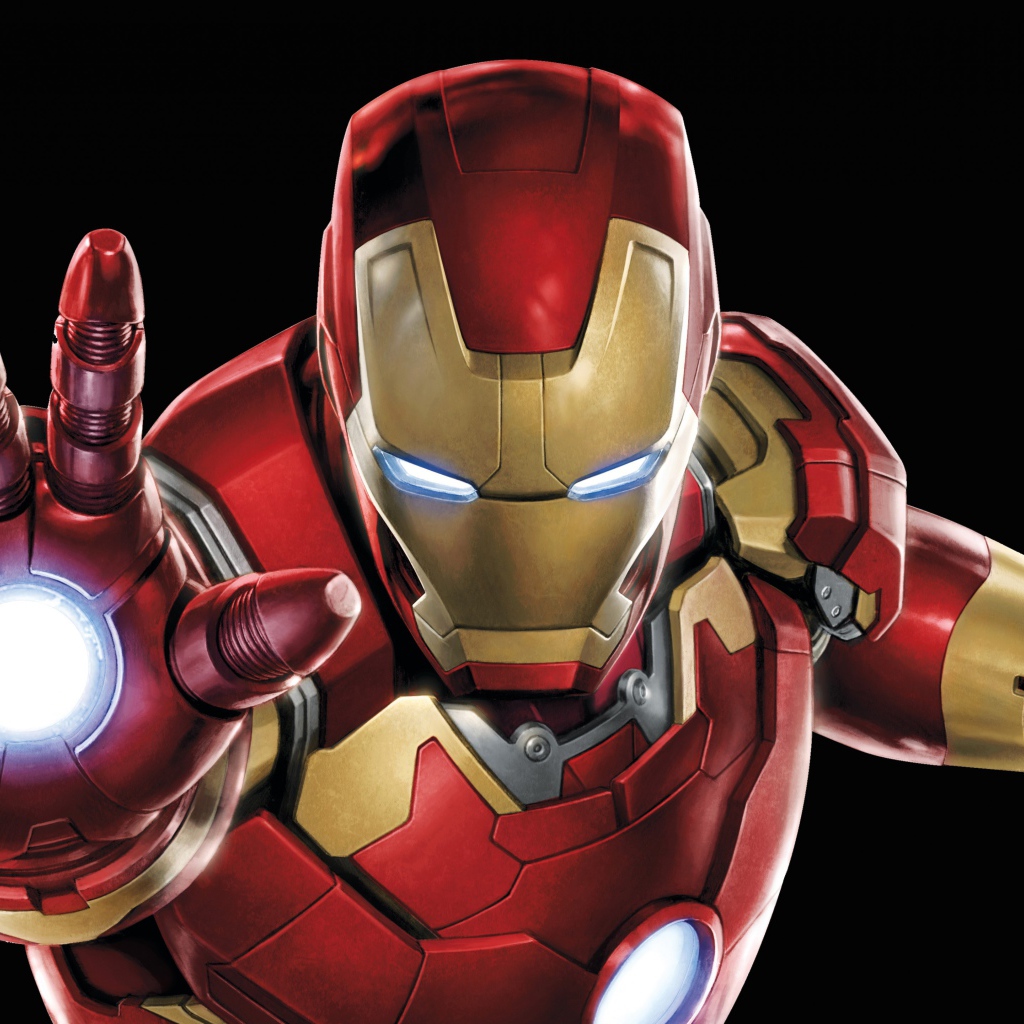 Супергерой Марвел Железный человек на черном фоне