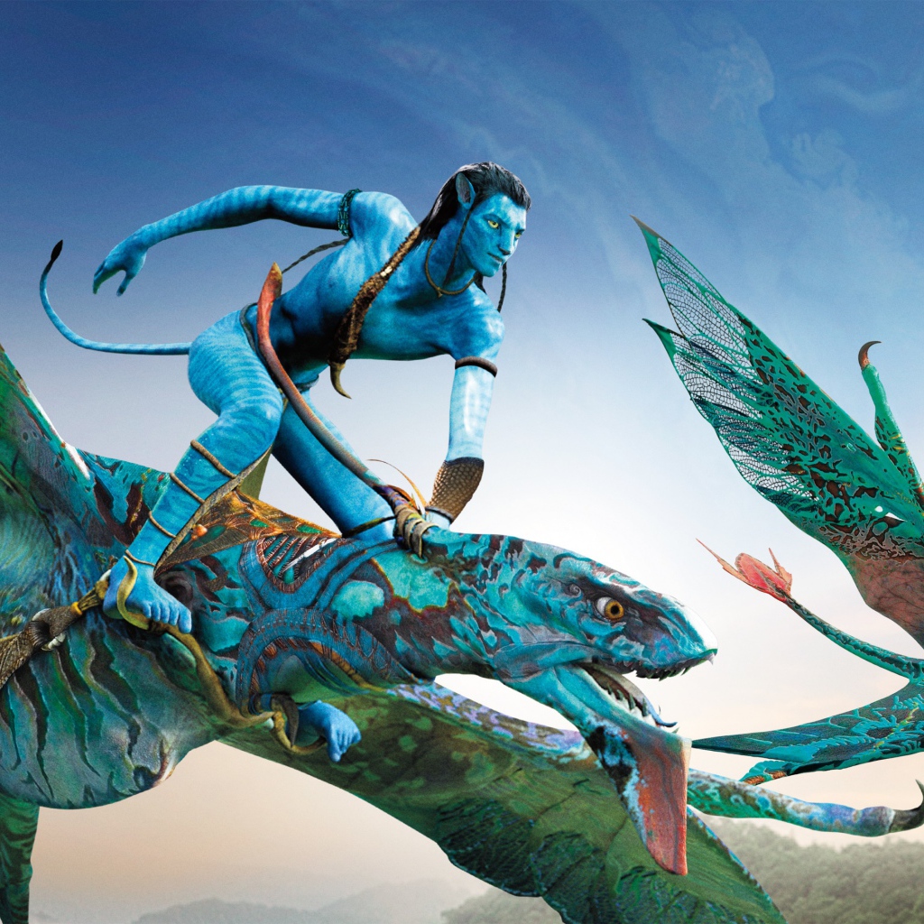 Персонажи Нейтири и Джейк Салли в фильме Аватар