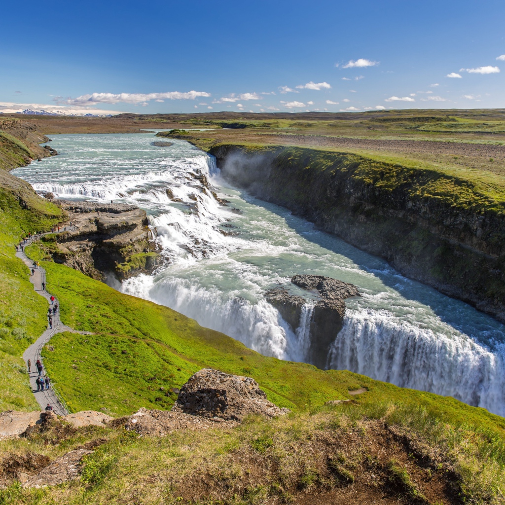 Быстрый водопад Гюдльфосс, Исландия