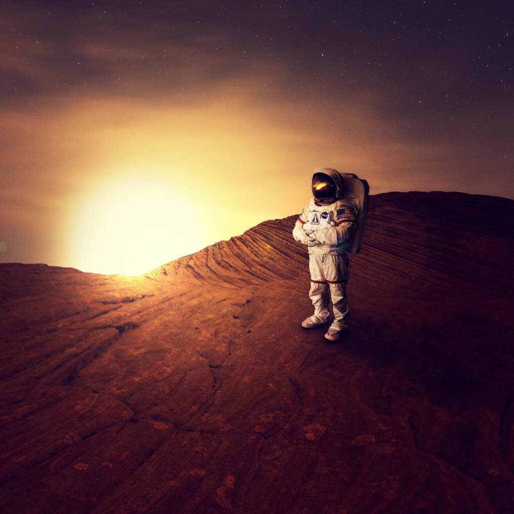 Астронавт на поверхности Марса