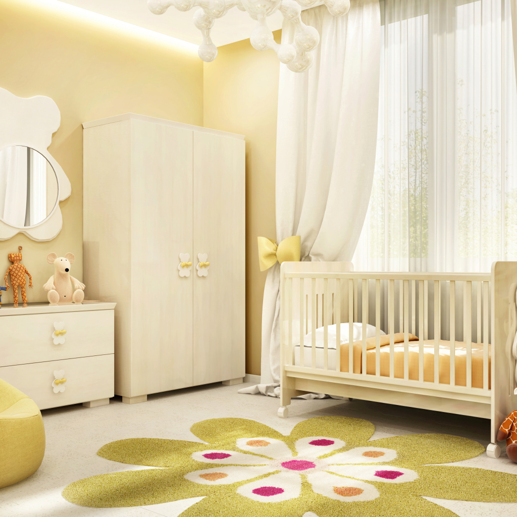Красивая детская комната в пастельных тонах 