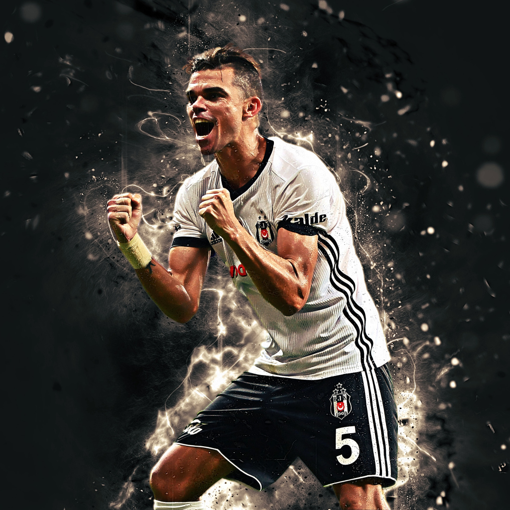 Португальский футболист Пепе радуется победе