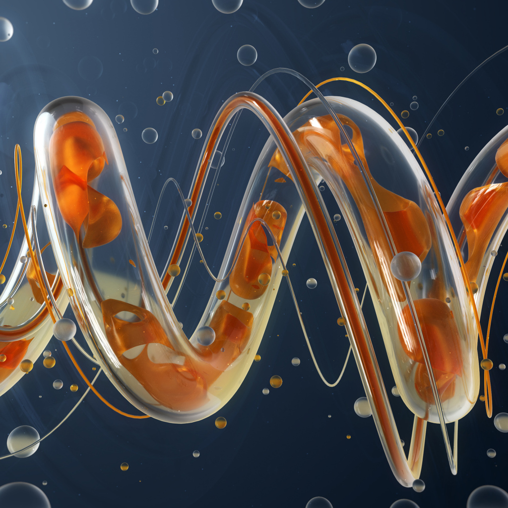 Абстрактная спираль на синем фоне 