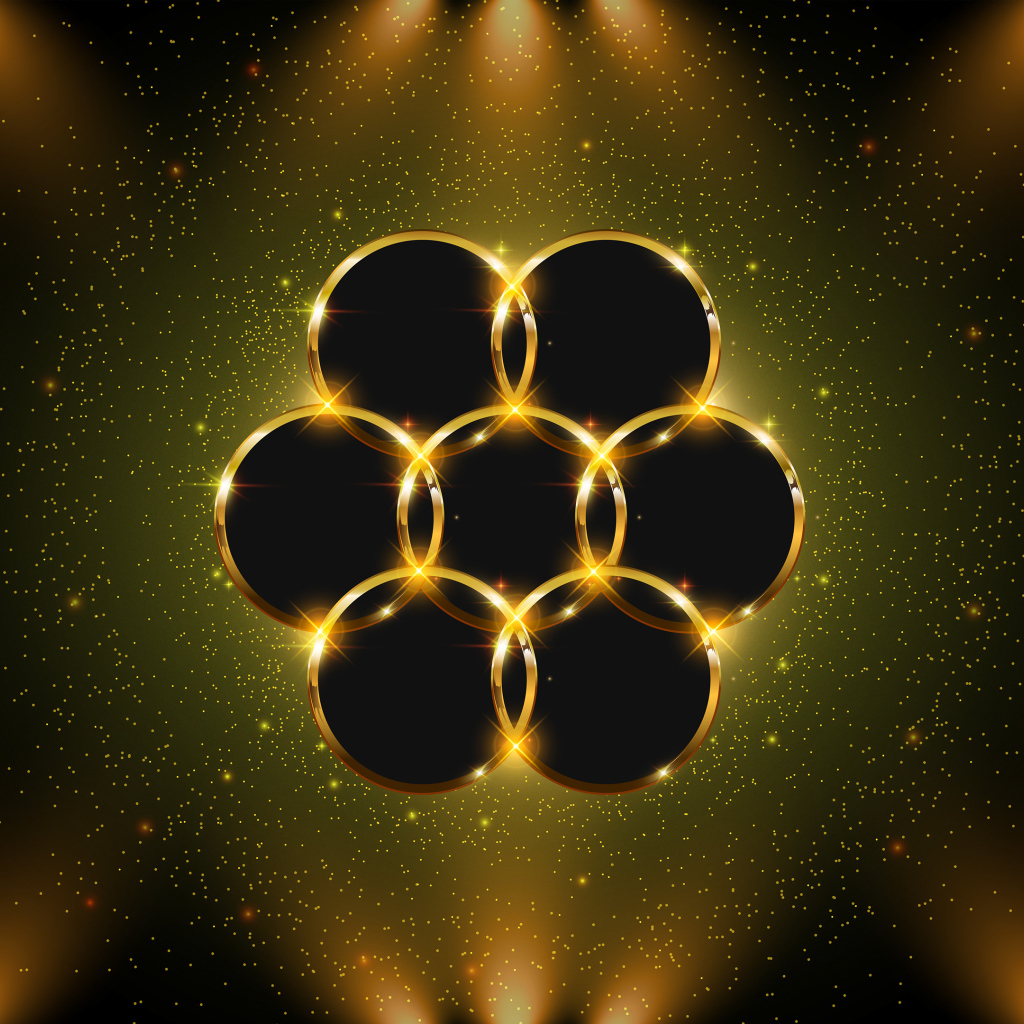 Красивый золотой цветок 3д графика