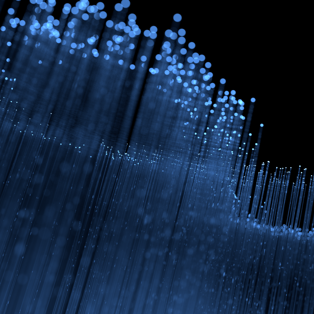 Голубые неоновые линии на черном фоне