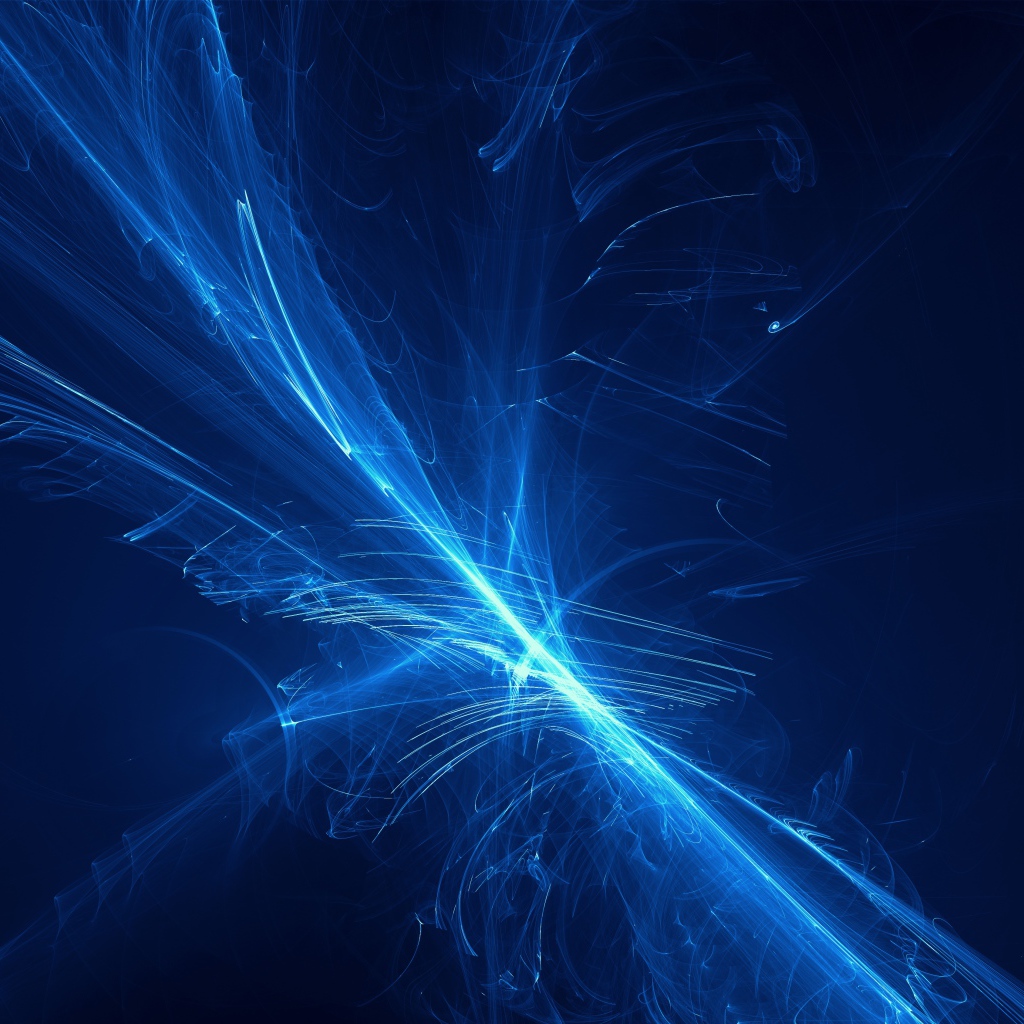 Яркие неоновые искры на синем фоне