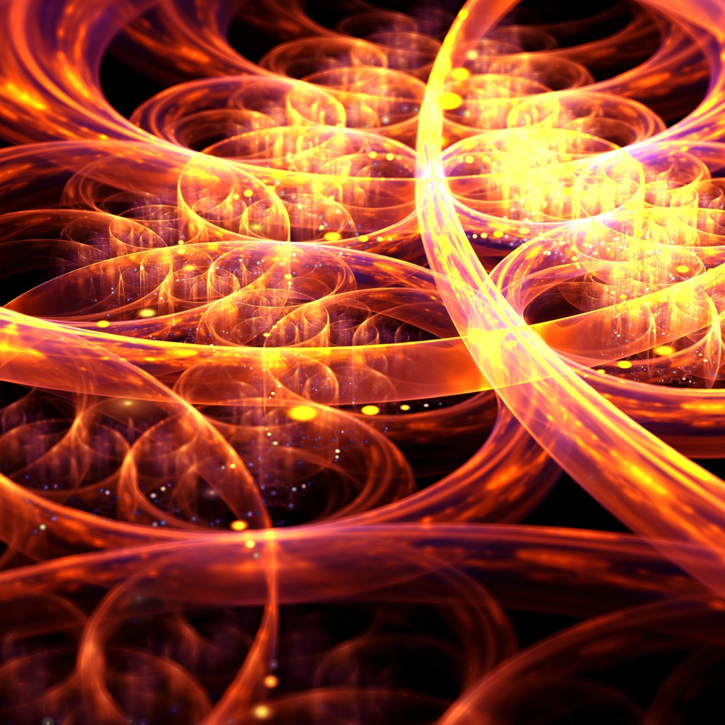 Фрактальные яркие круги разного размера