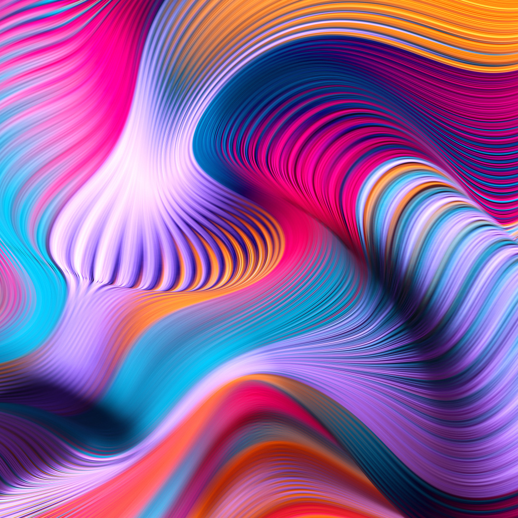 Multicolored abstract waves closeup