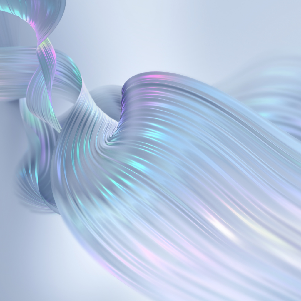 Неоновые абстрактные волны на сером фоне