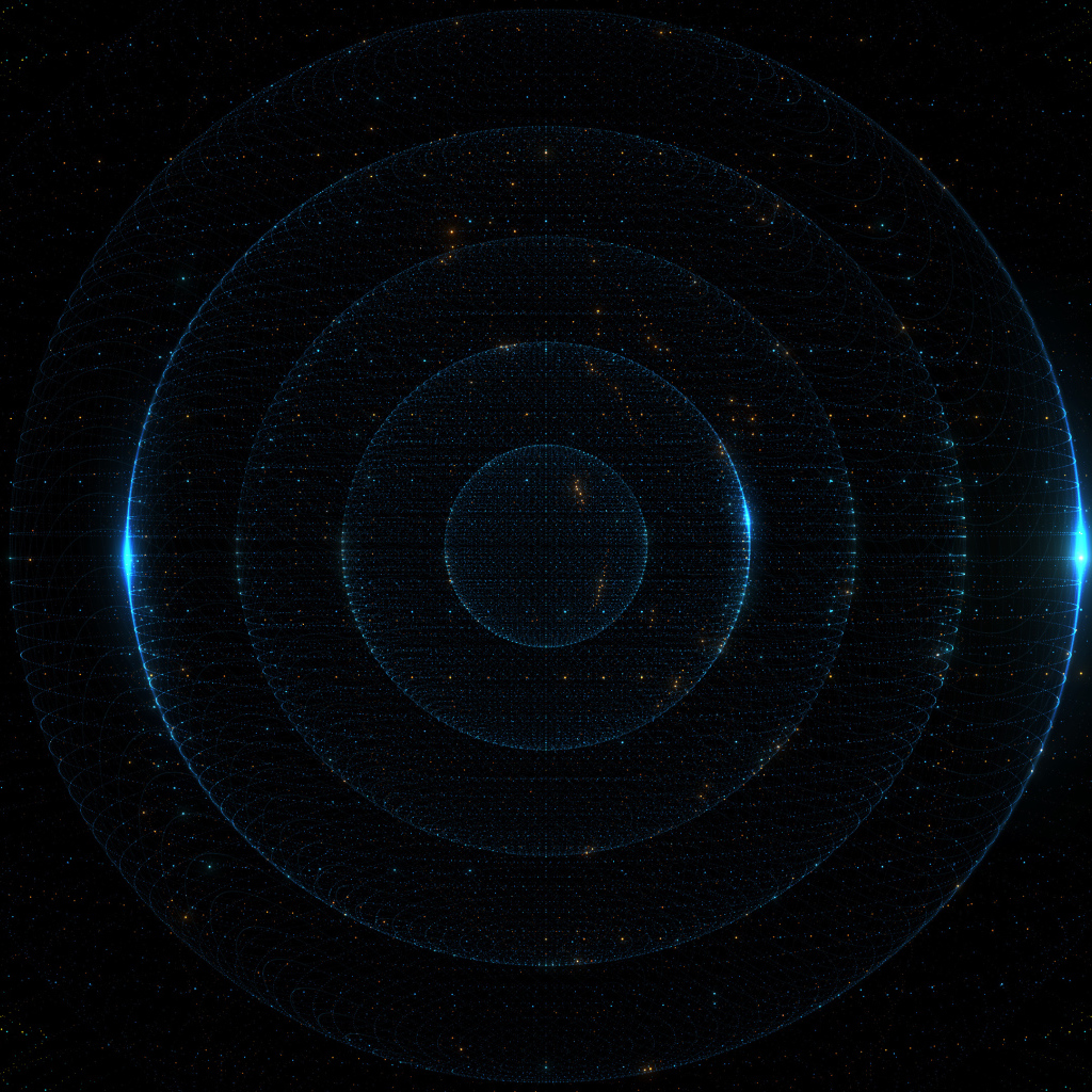 Неоновые круги на черном фоне 