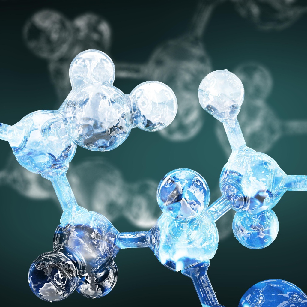 Неоновые молекулярные связи крупным планом