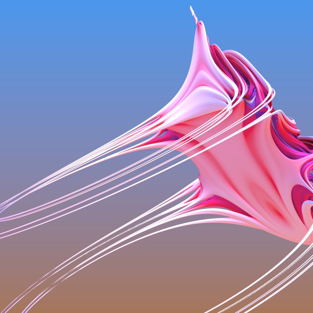 Розовый абстрактный рисунок на голубом фоне