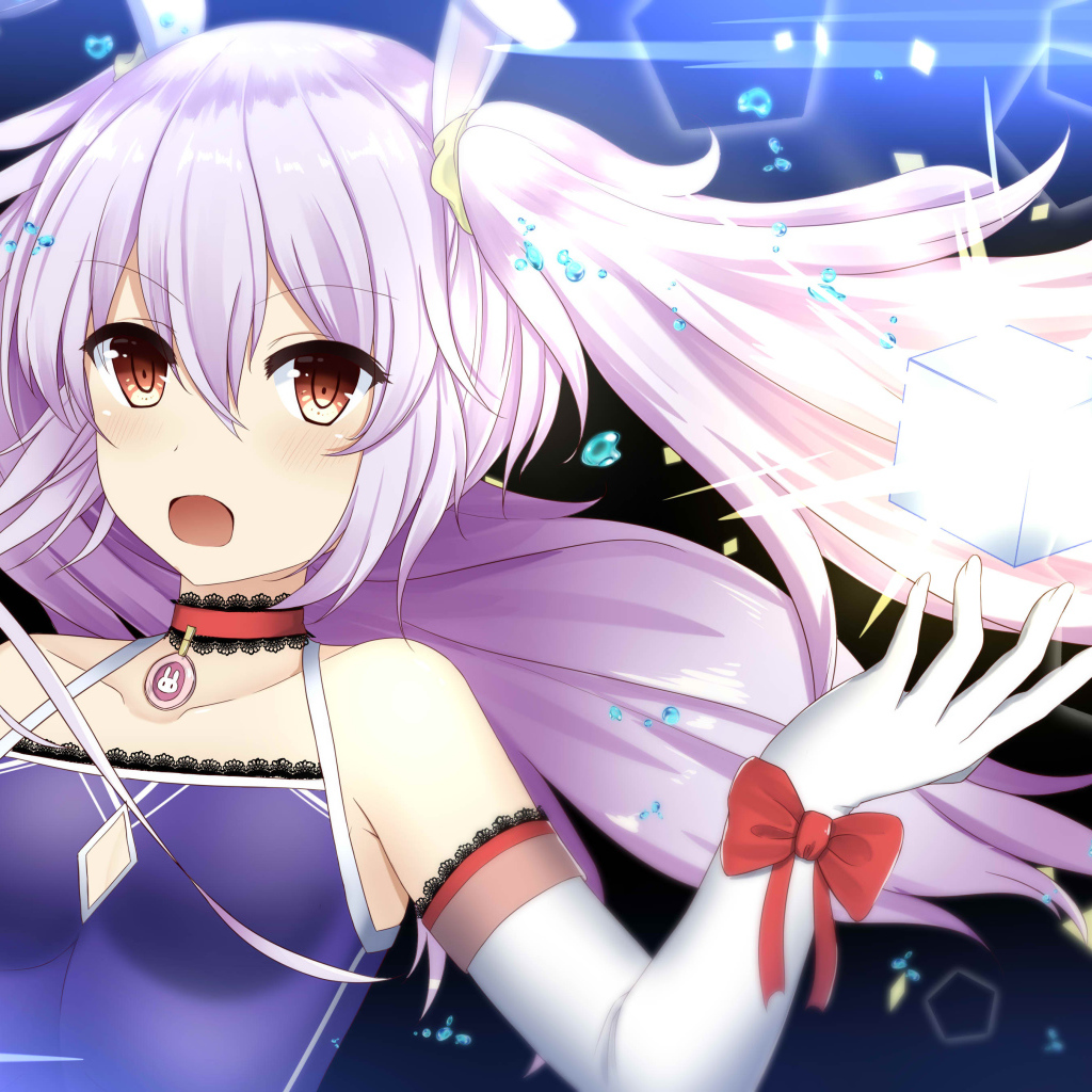 Красивая девушка с  сиреневыми волосами, аниме Azur Lane