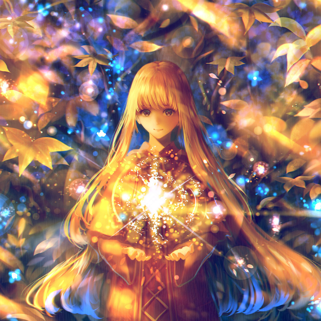 Фантастическая длинноволосая девушка со звездой в руках 