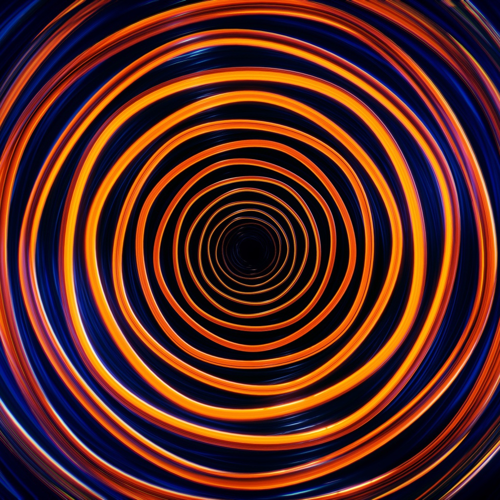 Оранжевая с голубым спираль 3д графика
